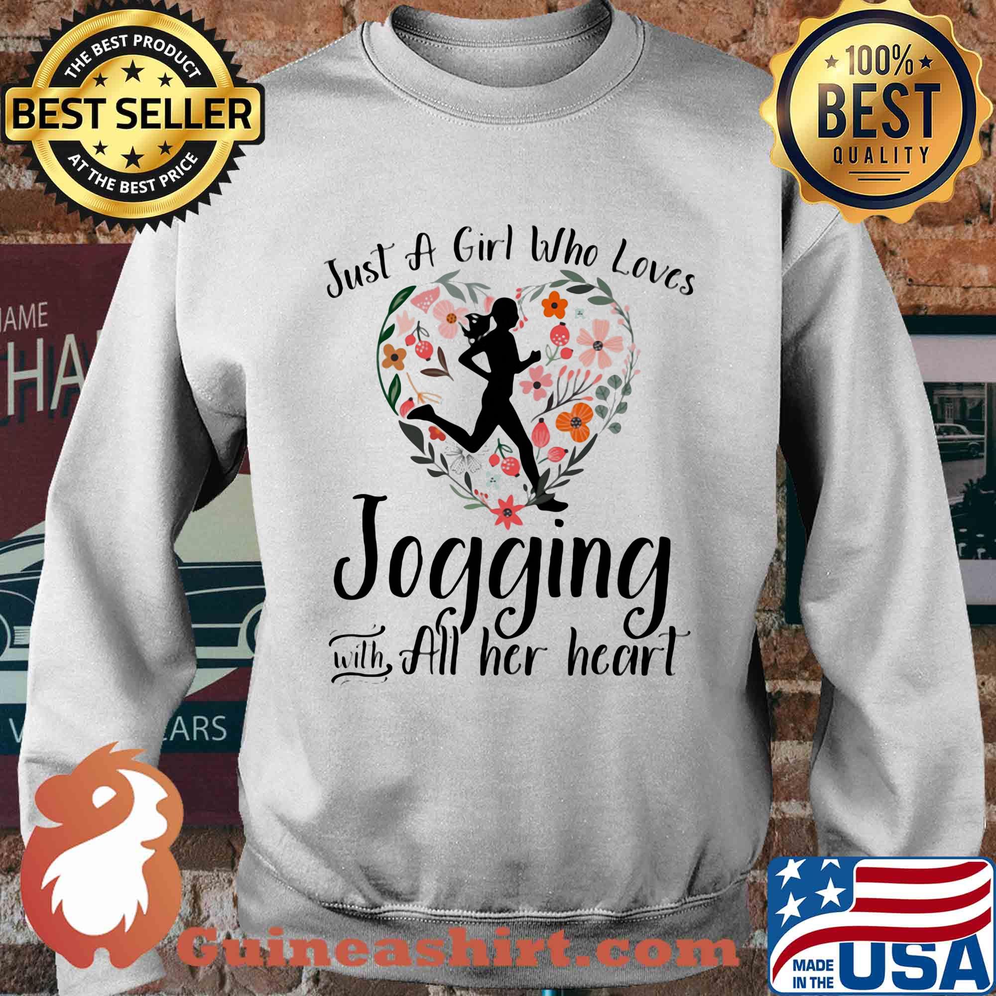 Just a girl who loves jogging with all her heart flowers s Sweater