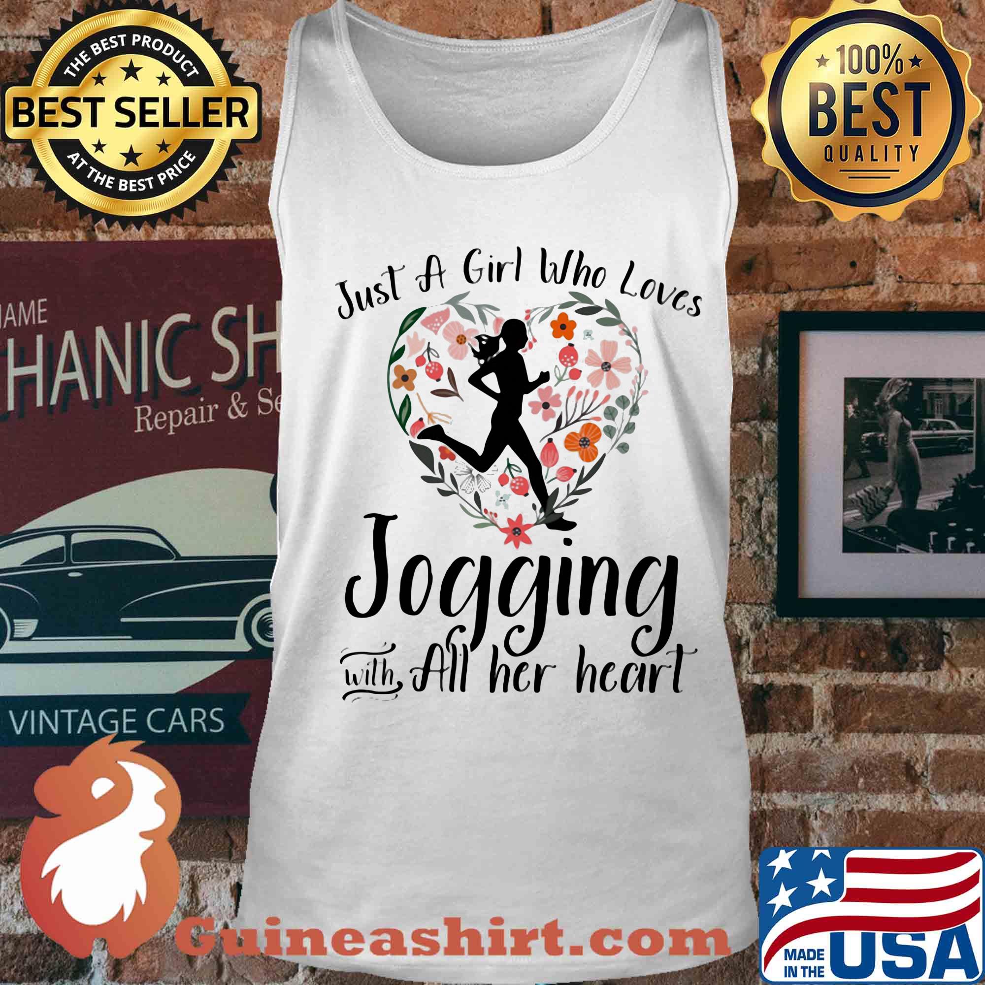 Just a girl who loves jogging with all her heart flowers s Tank top