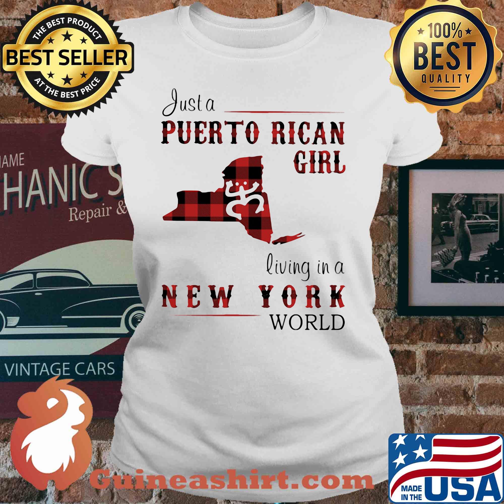 Just a puerto rican girl living in a new york world s V-neck