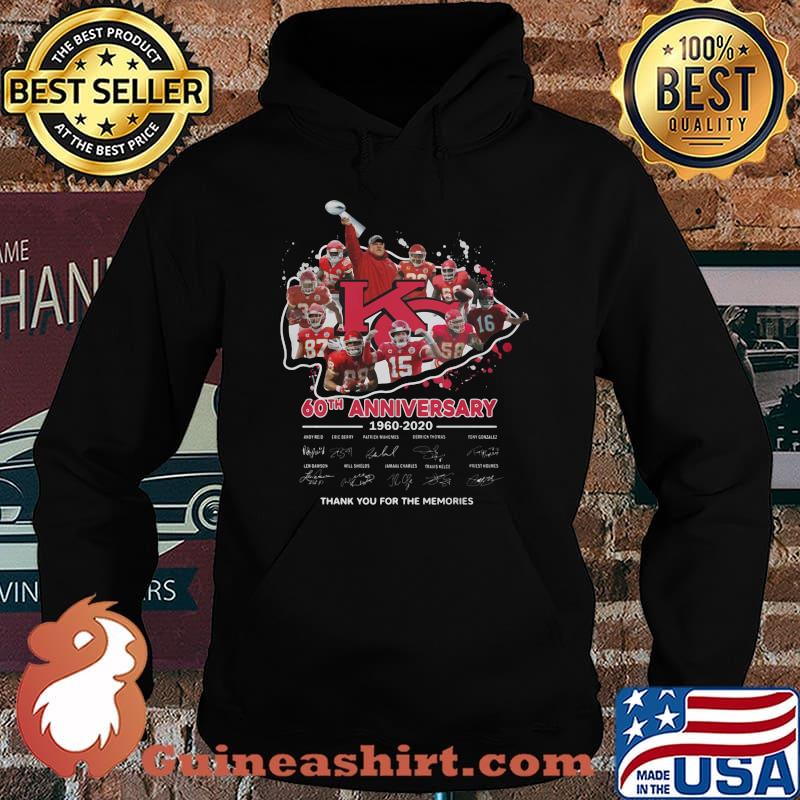 Kansas city chiefs 60th anniversary 1960 2020 thank you for the memories signatures s Hoodie
