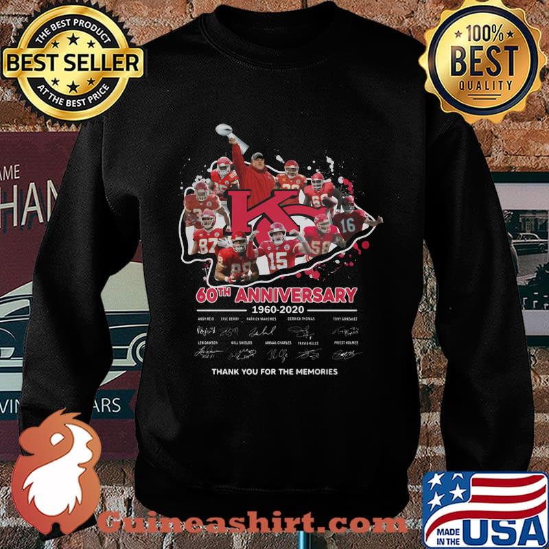 Kansas city chiefs 60th anniversary 1960 2020 thank you for the memories signatures s Sweater