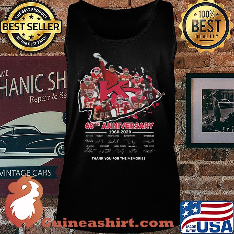 Kansas city chiefs 60th anniversary 1960 2020 thank you for the memories signatures s Tank top