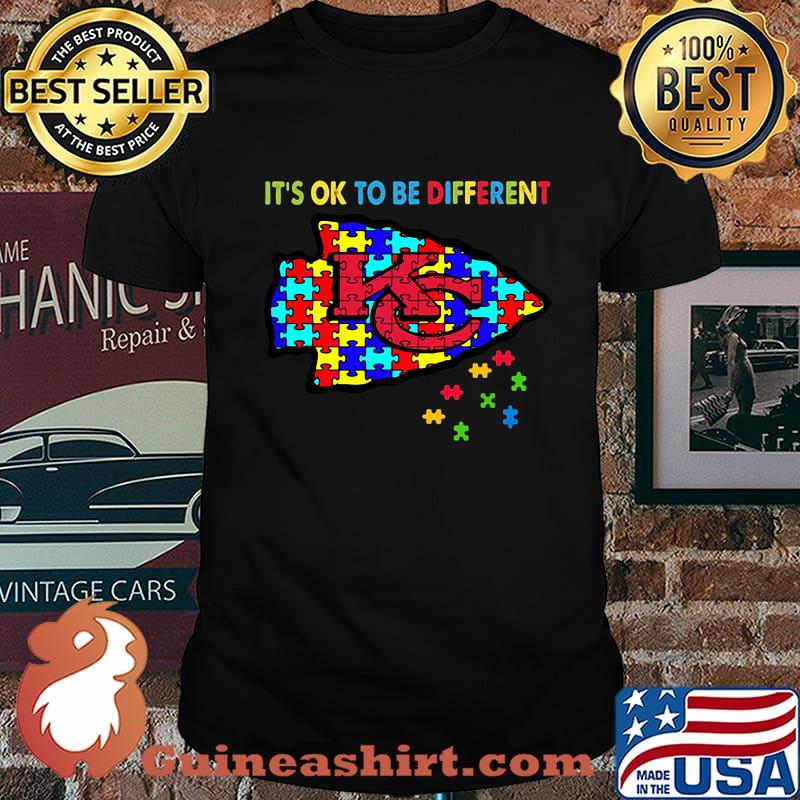 Kansas city chiefs it's ok to be different autism awareness shirt