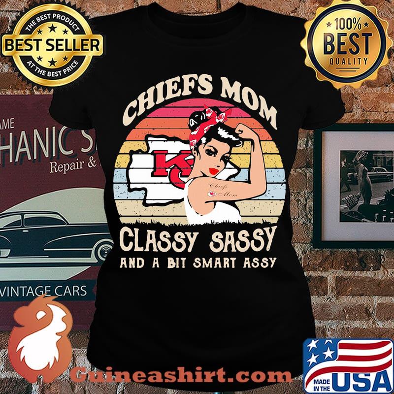 Kansas city chiefs mom classy sassy and a bit smart assy vintage retro s Laides tee