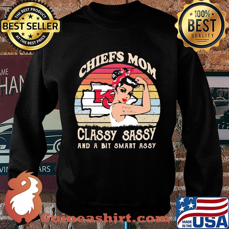 Kansas city chiefs mom classy sassy and a bit smart assy vintage retro s Sweater