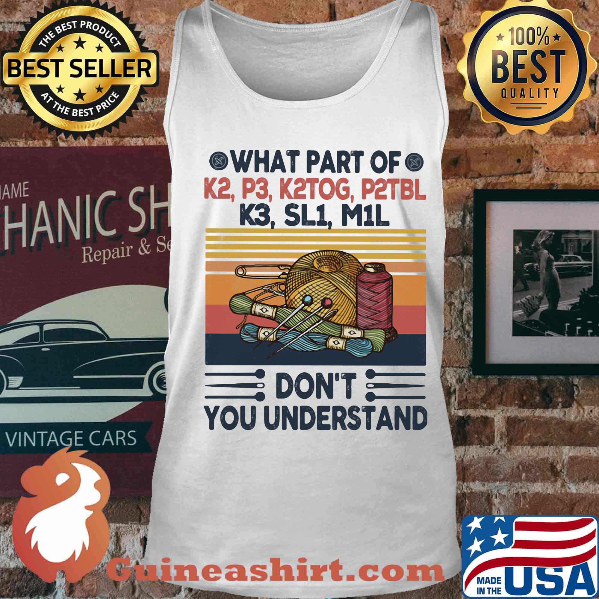 Knitting what part of don't you understand vintage retro s Tank top
