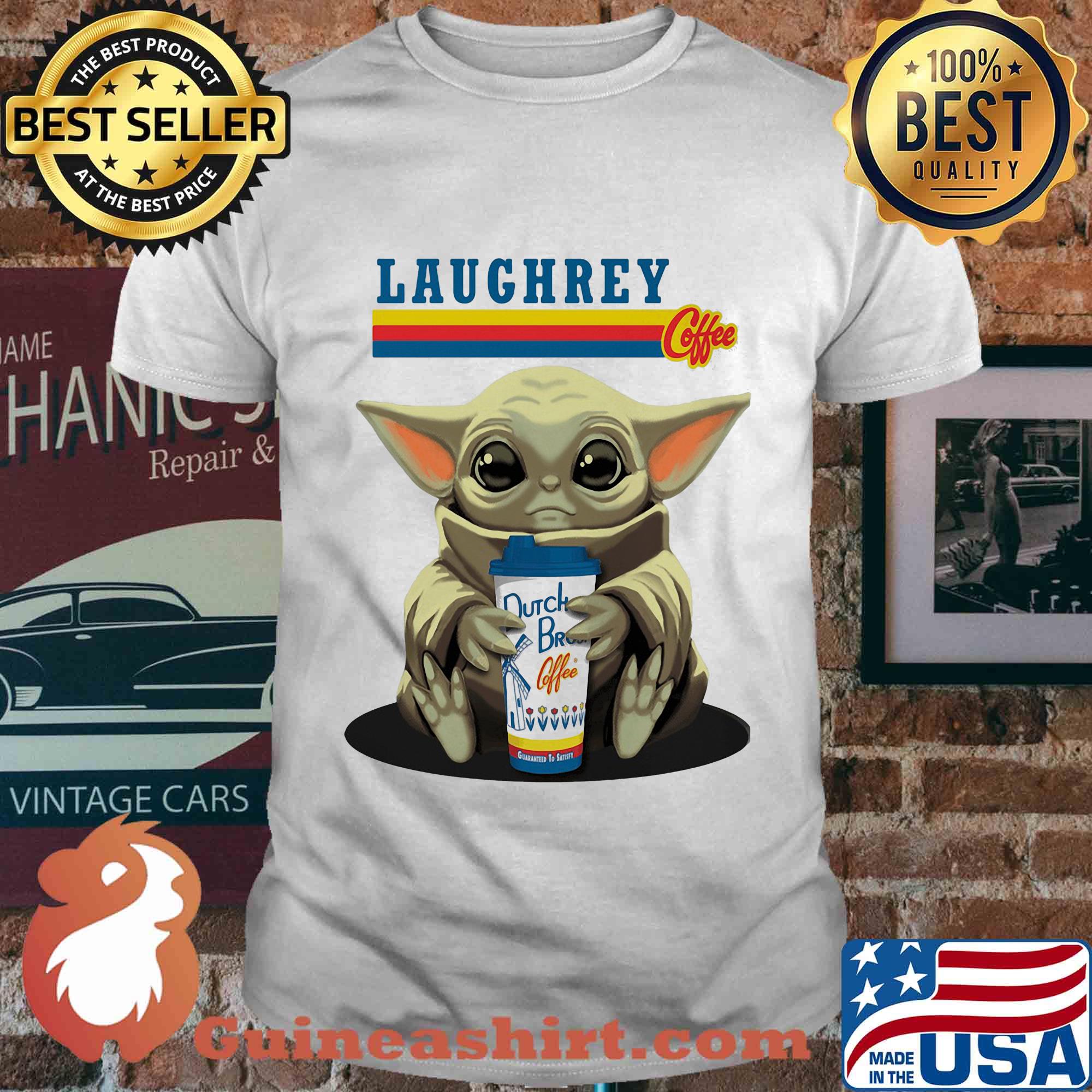 Laughrey coffee star wars baby yoda hug dutch bros coffee shirt