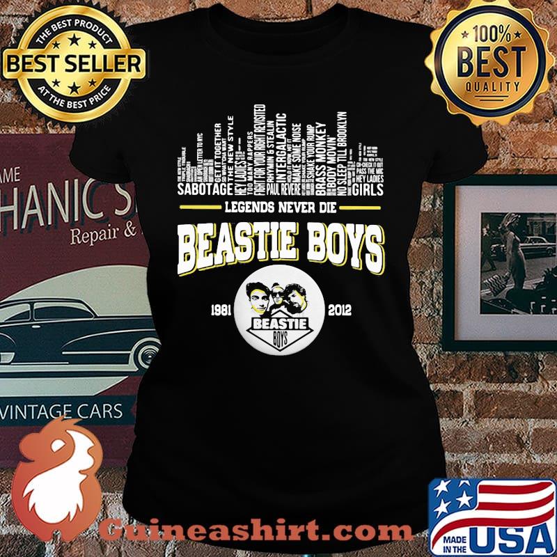Legends never die beastie boys 1981 2012 band shirt
