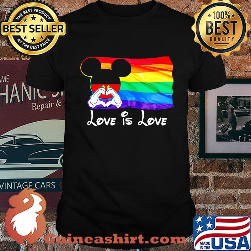 Lgbt flag mickey mouse love is love shirt