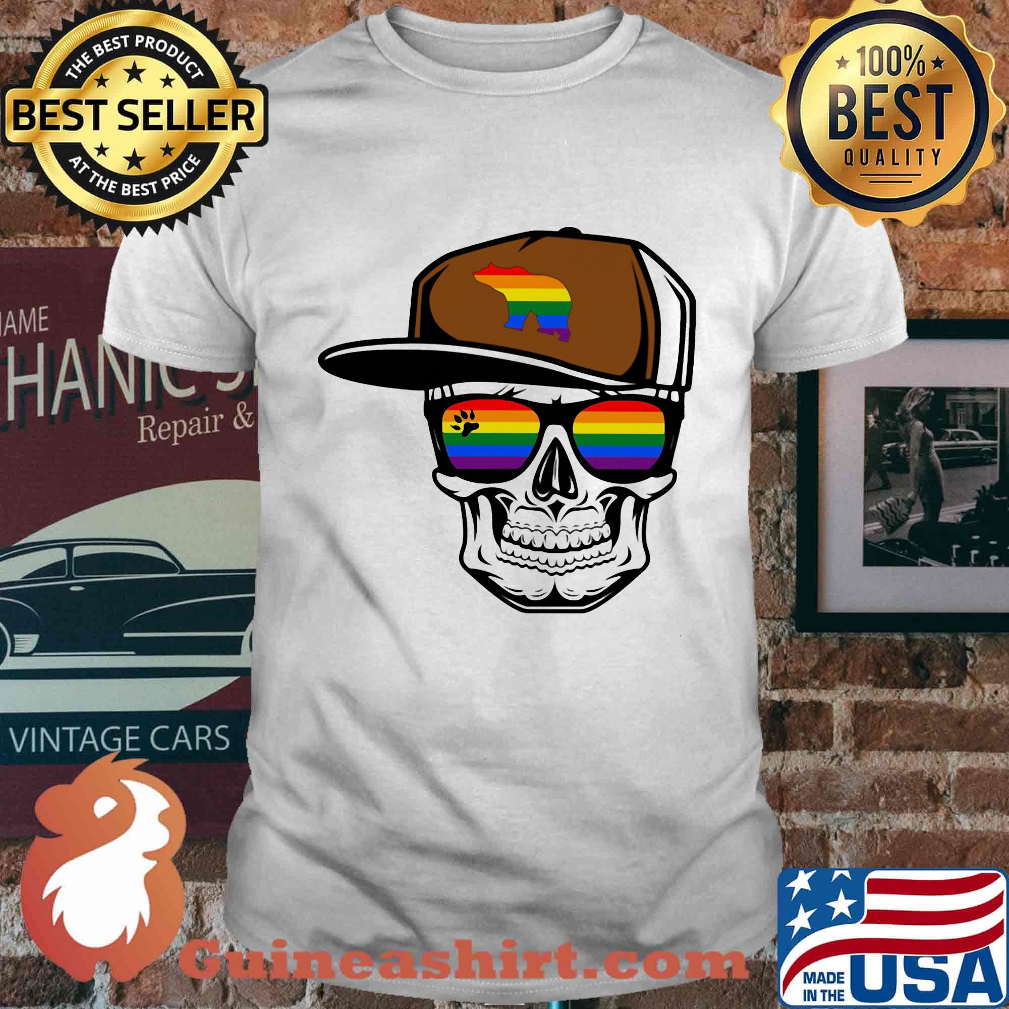 Lgbt skull paw bear shirt