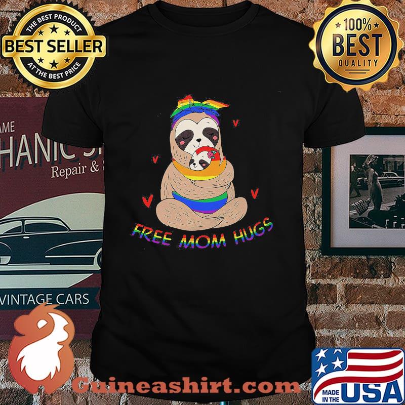 LGBT sloth free mom hugs shirt