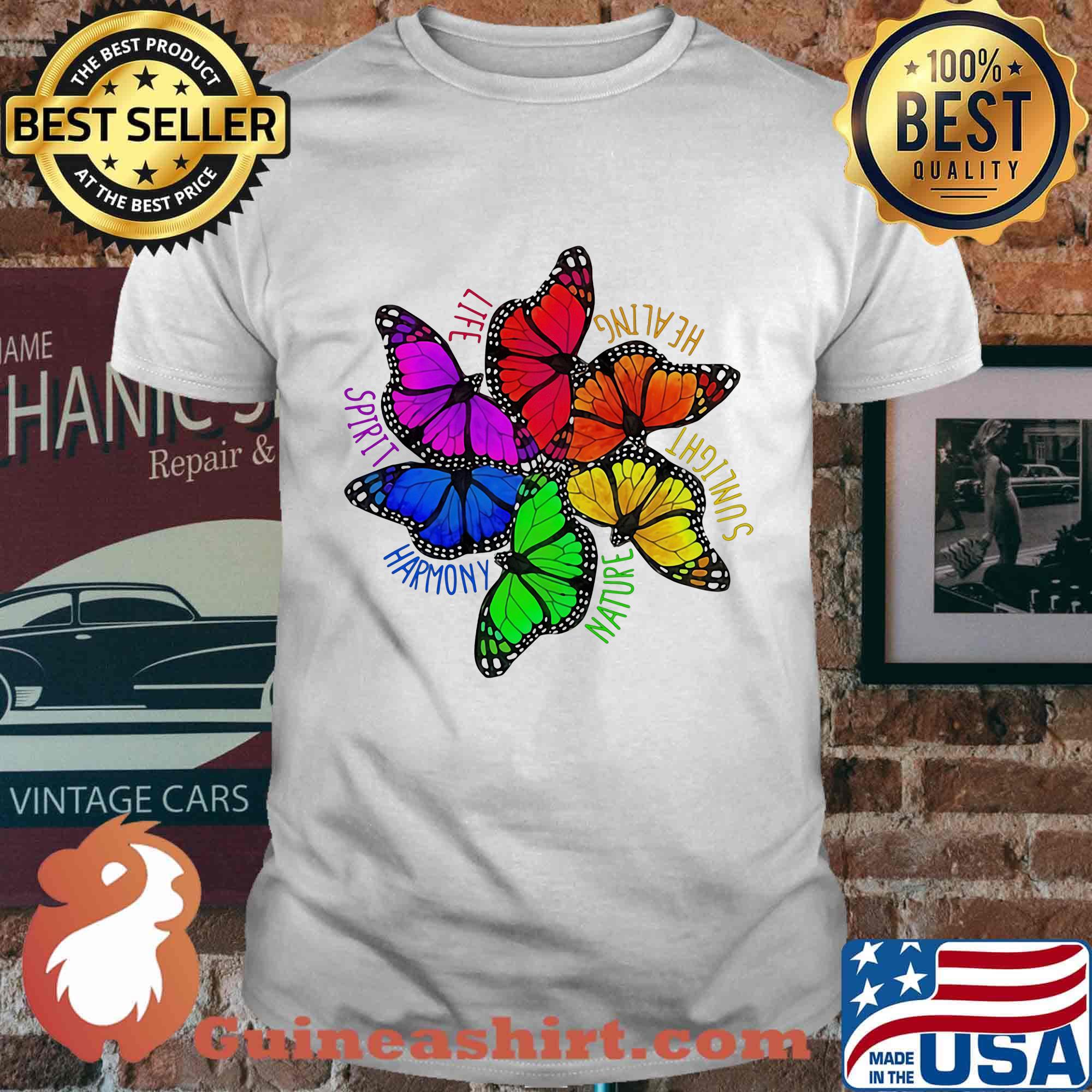 Life Healing Sunlight Nature Harmony Spirit Butterfly Shirt