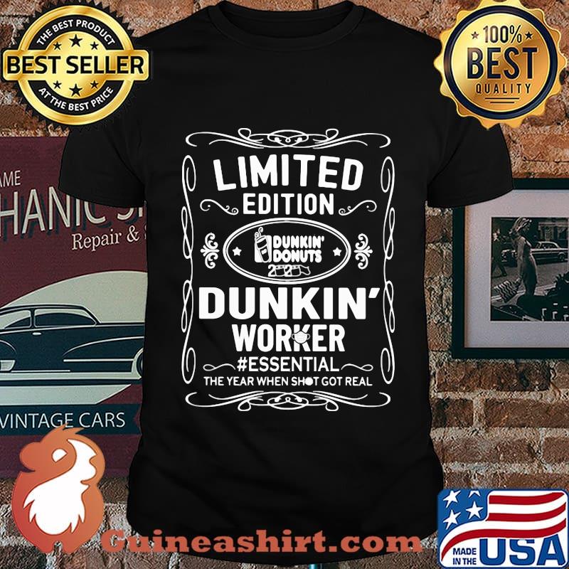 Limited edition dunkin donuts worker essential the year when shit got real mask shirt