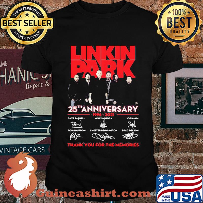Linkin park 25th anniversary 1996 2021 thank you for the memories signatures shirt