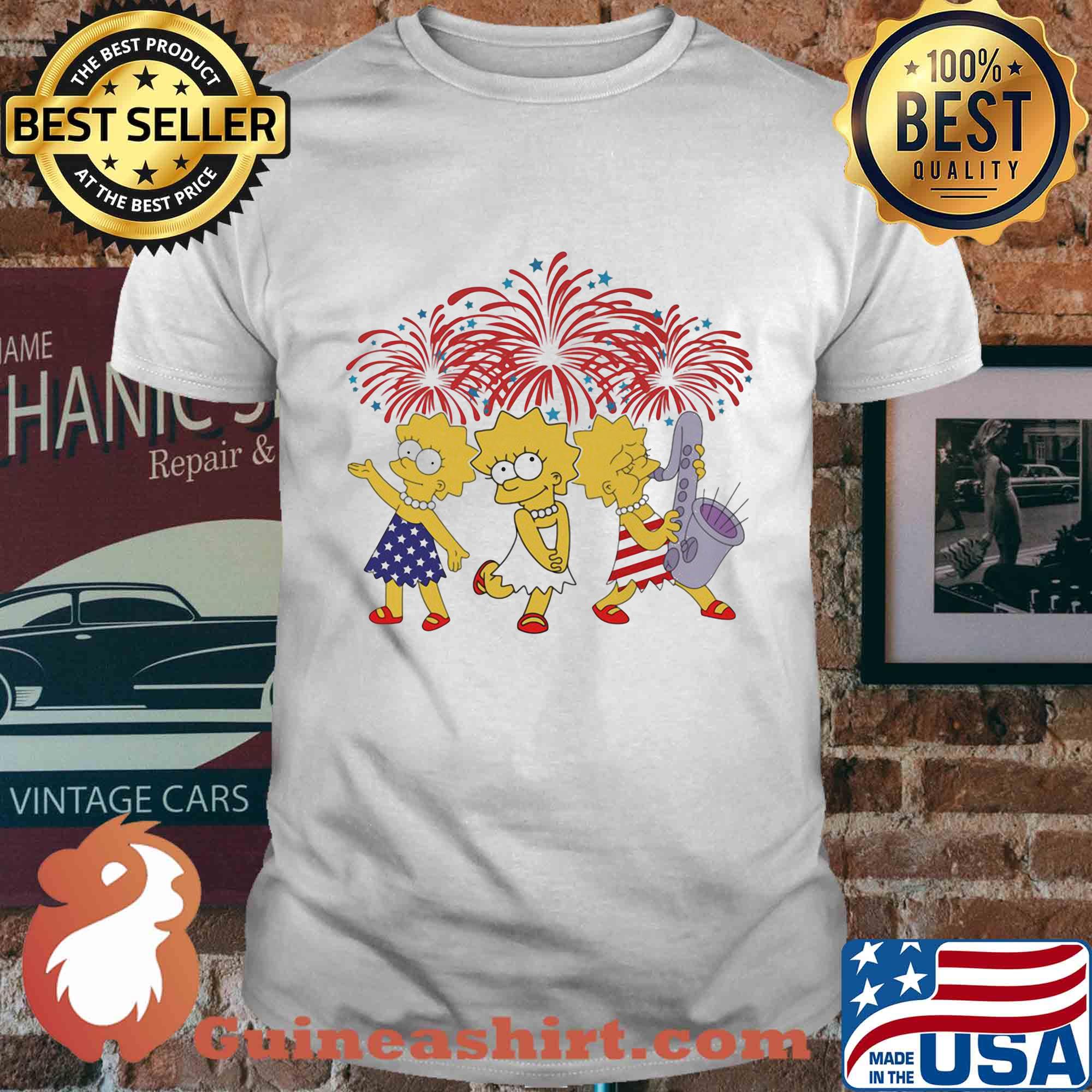 Lisa simpson firework american flag independence day shirt