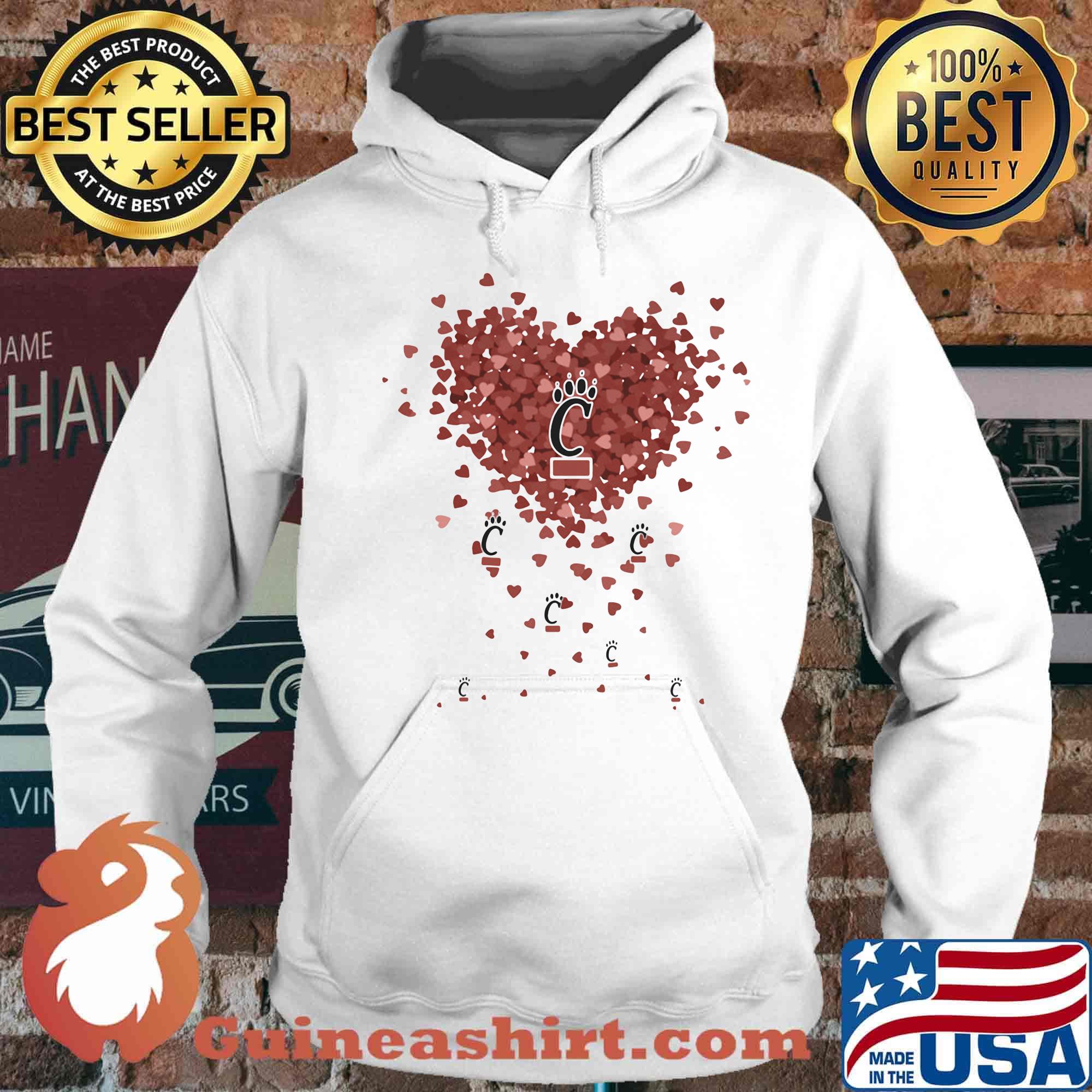 Love cincinnati bearcats logo hearts s Hoodie