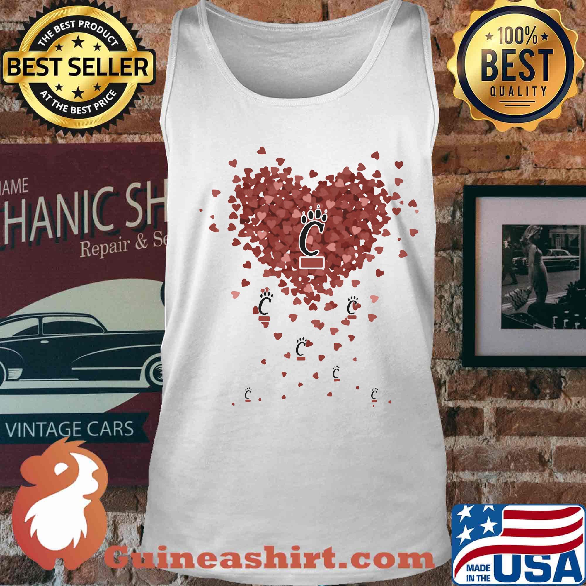 Love cincinnati bearcats logo hearts s Tank top