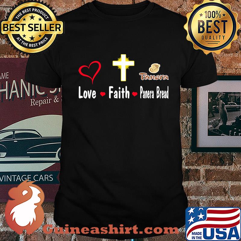Love faith panera bread logo shirt