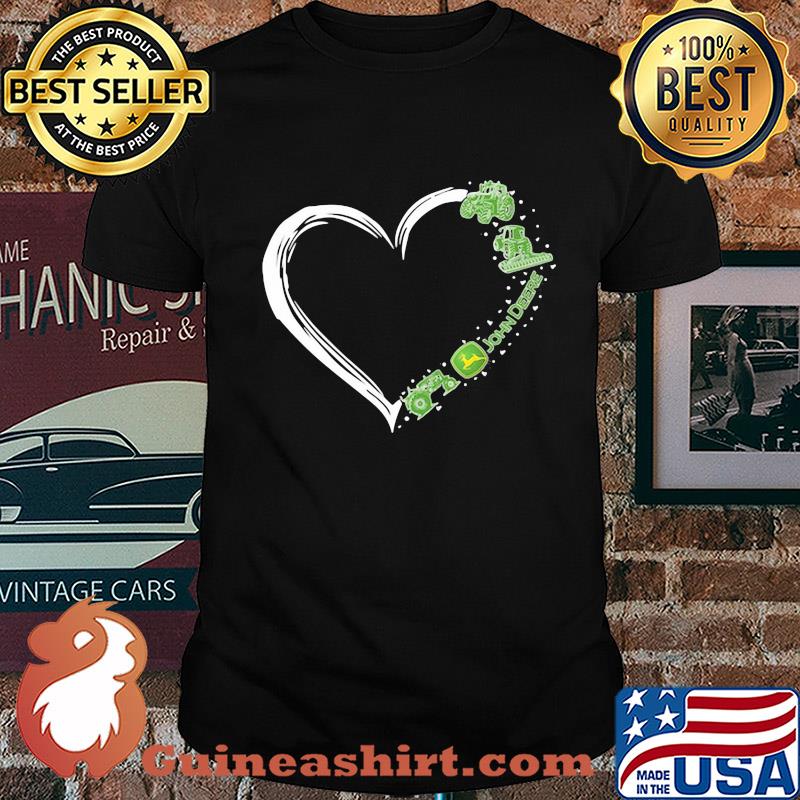 Love john deere logo hearts shirt