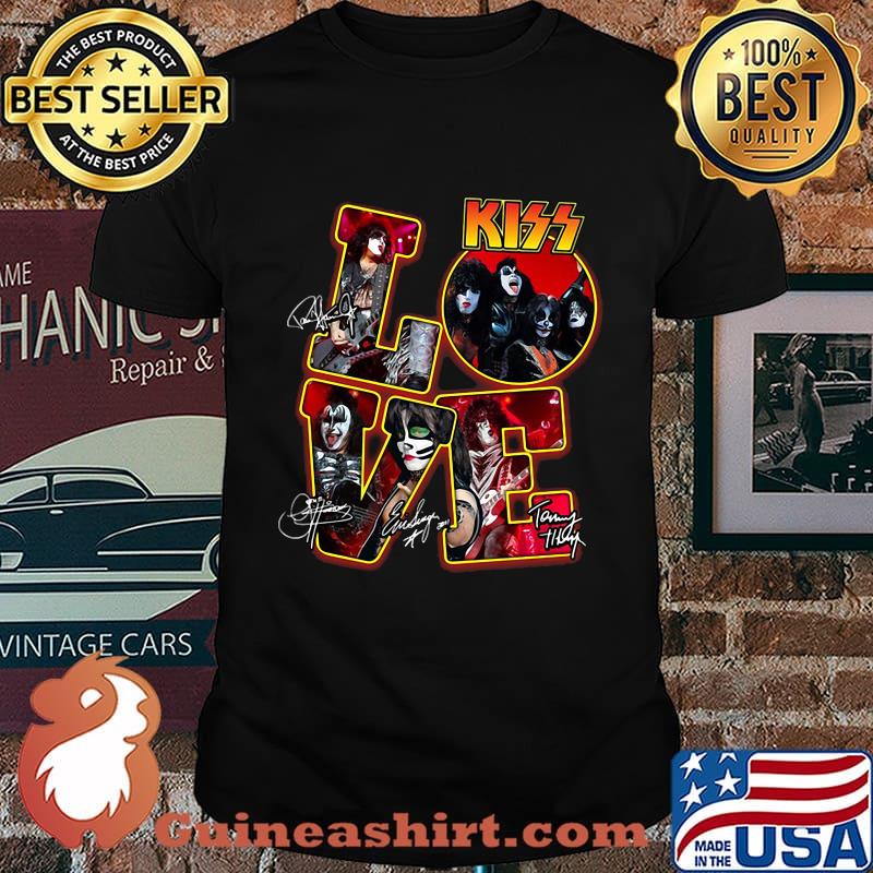 Love kiss band members signatures shirt