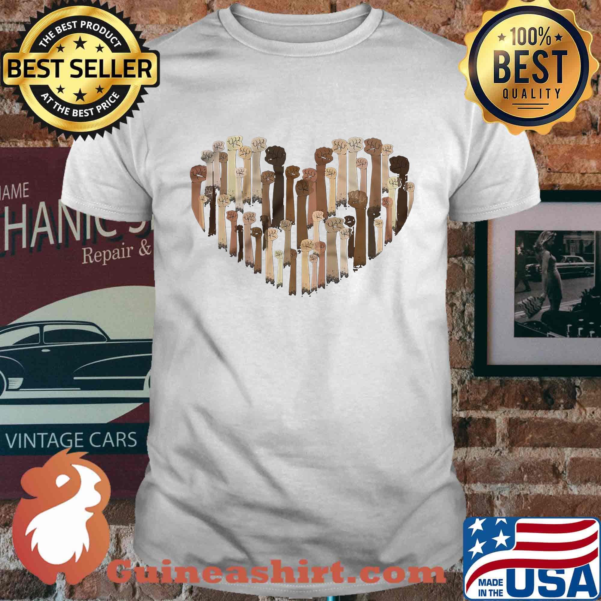 Love sign language hand black lives matter heart shirt