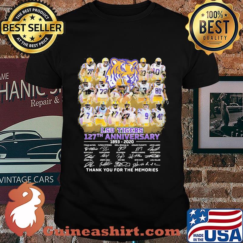 Lsu tigers 127th anniversary 1893 2020 thank you for the memories signatures shirt