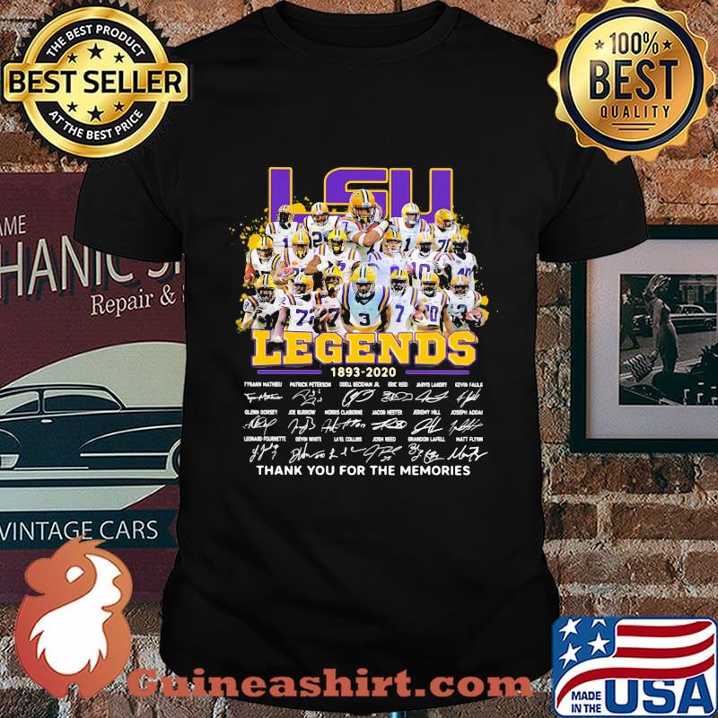Lsu tigers legends 1893 2020 thank you for the memories signatures shirt