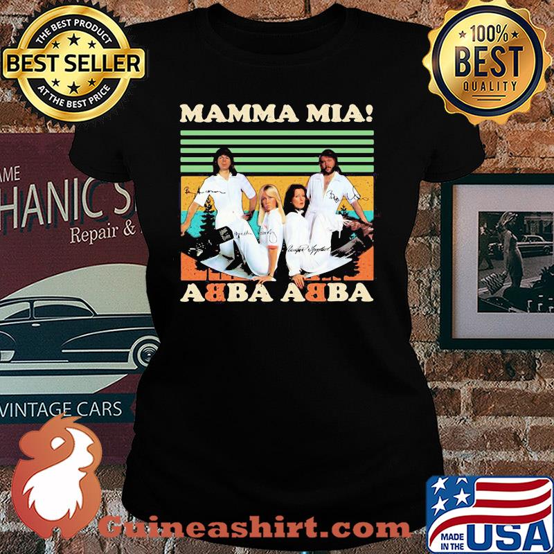 Mamma mia abba abba signatures vintage s Ladies tee