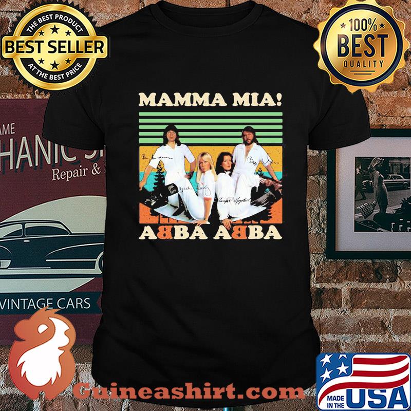 Mamma mia abba abba signatures vintage shirt