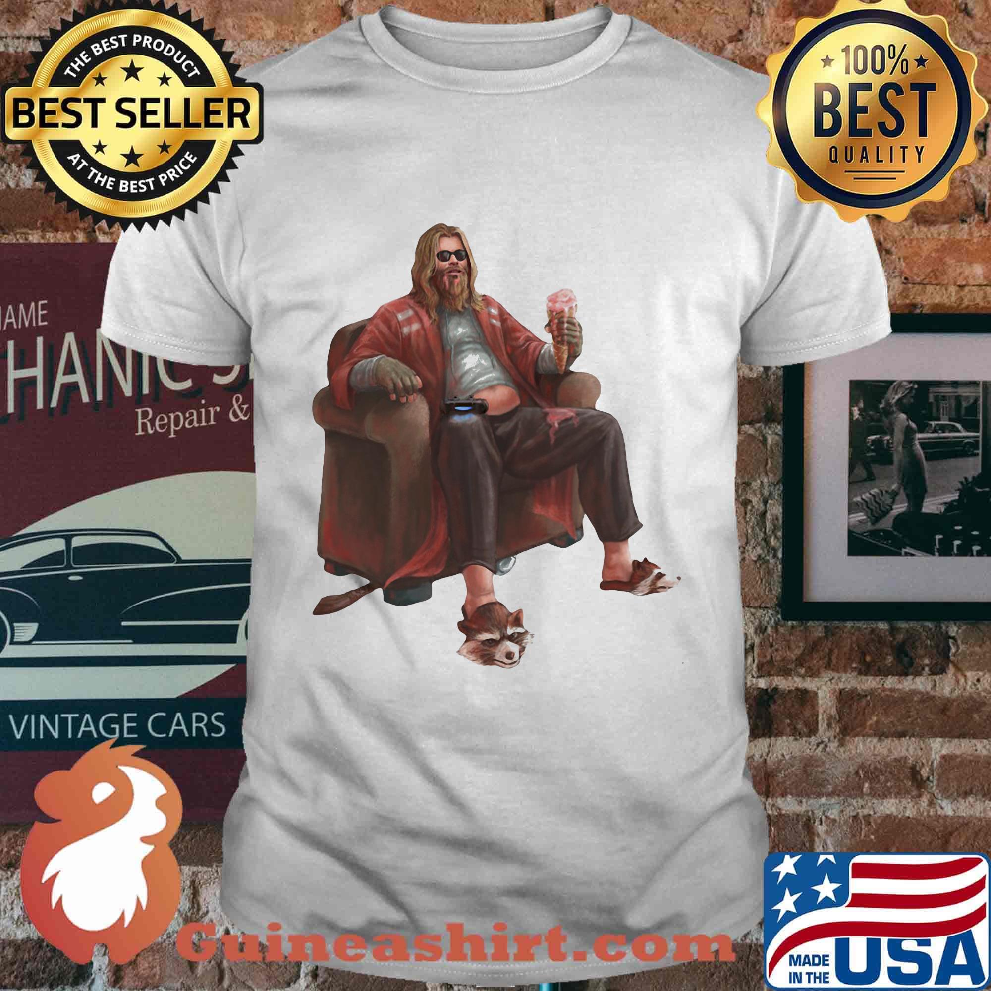 Marvel thor gordo animado memes sitting on sofa shirt