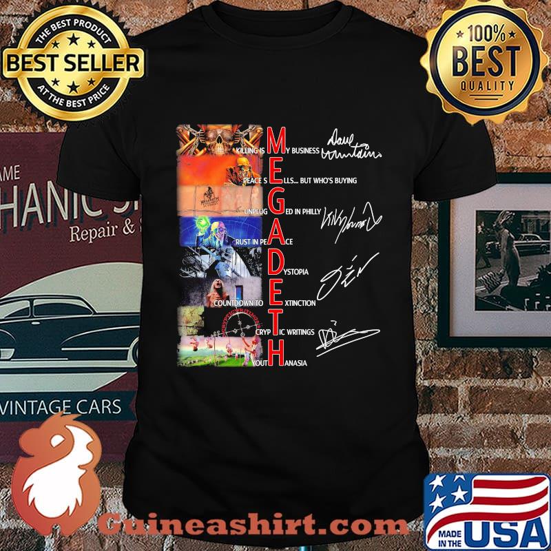 Megadeth band members signatures shirt