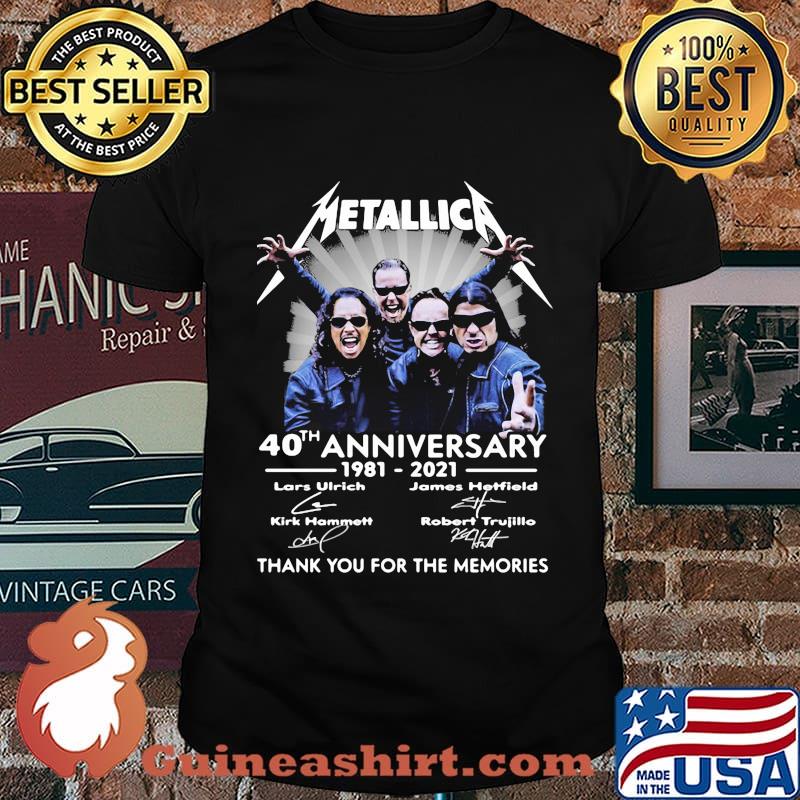Metallica 40th anniversary 1981 2021 thank you for the memories signatures shirt