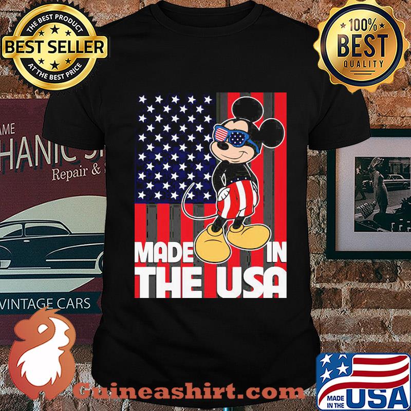 Mickey mouse made in the usa flag independence day shirt