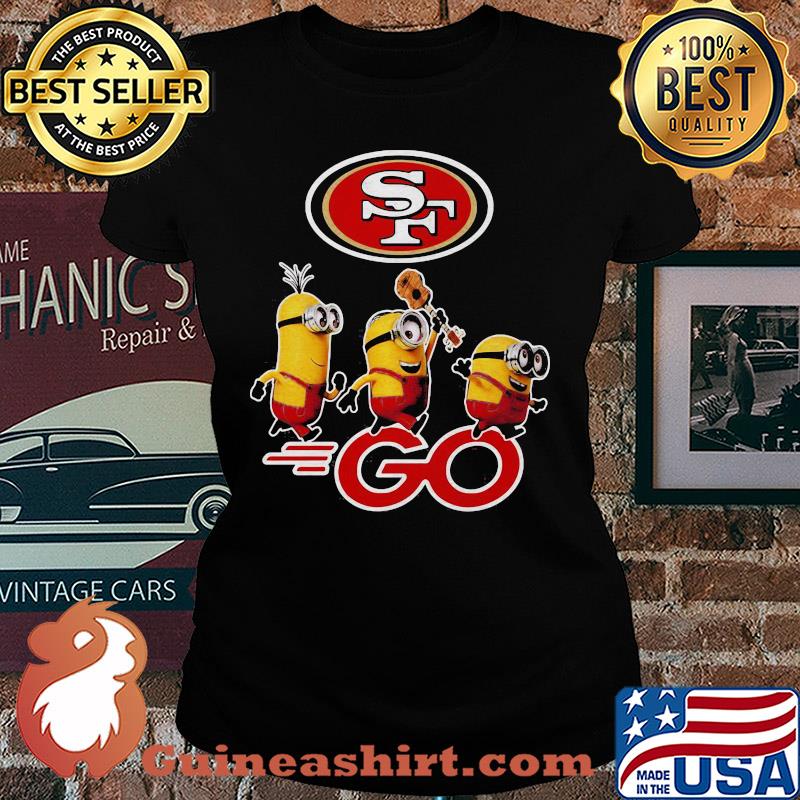 Minions guitar go san francisco 49ers football logo s Ladies tee