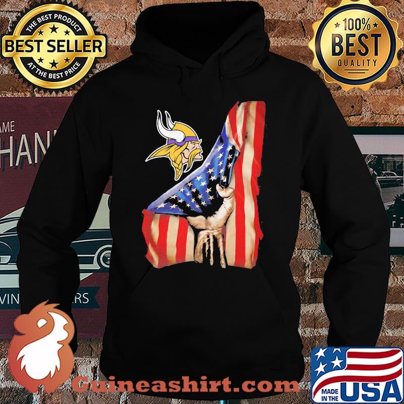 Minnesota vikings american flag independence day s Hoodie