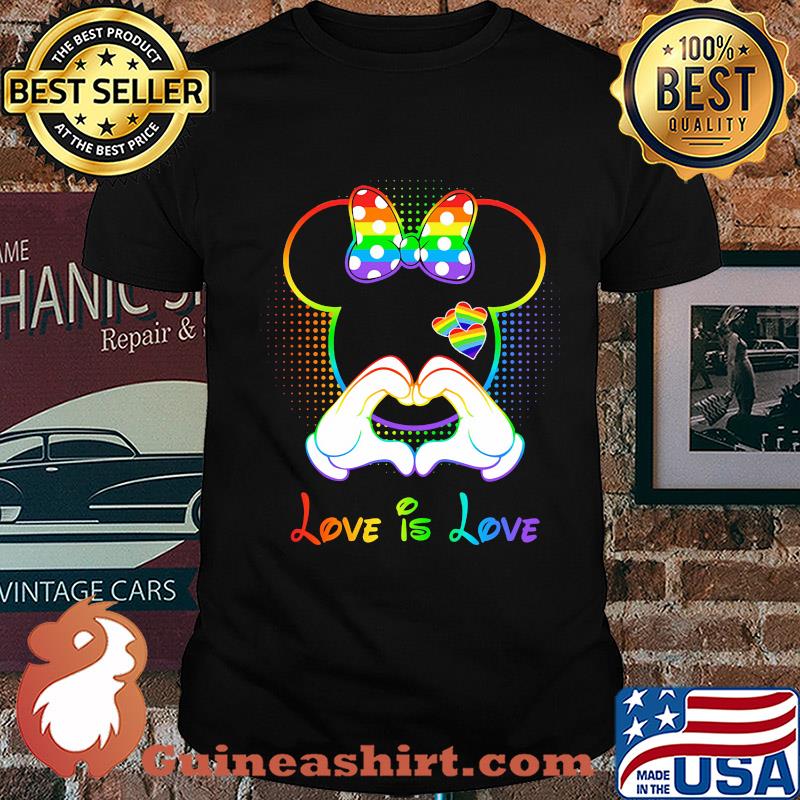 Minnie mouse love is love heart lgbt shirt