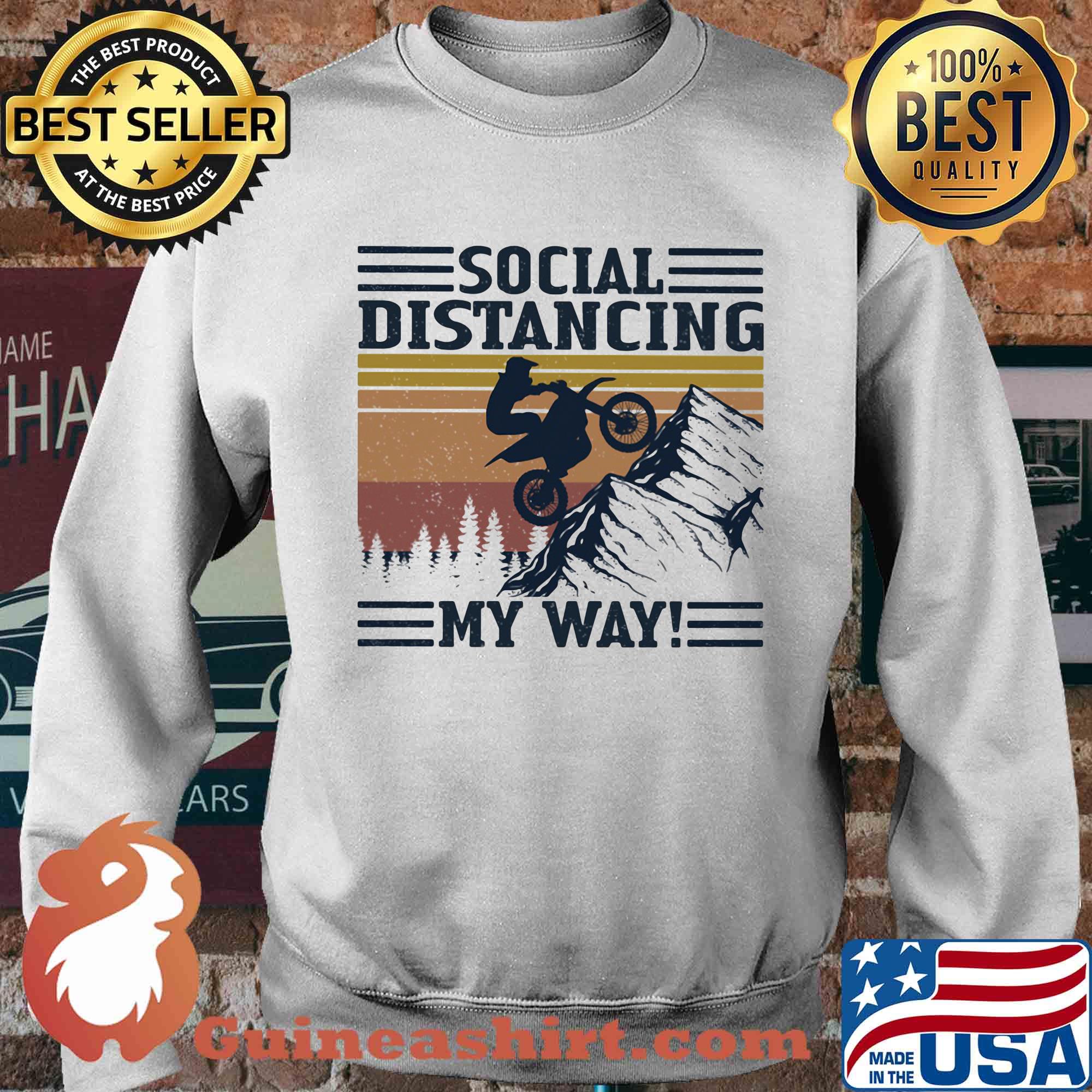 Motocross social distancing my way vintage retro s Sweater