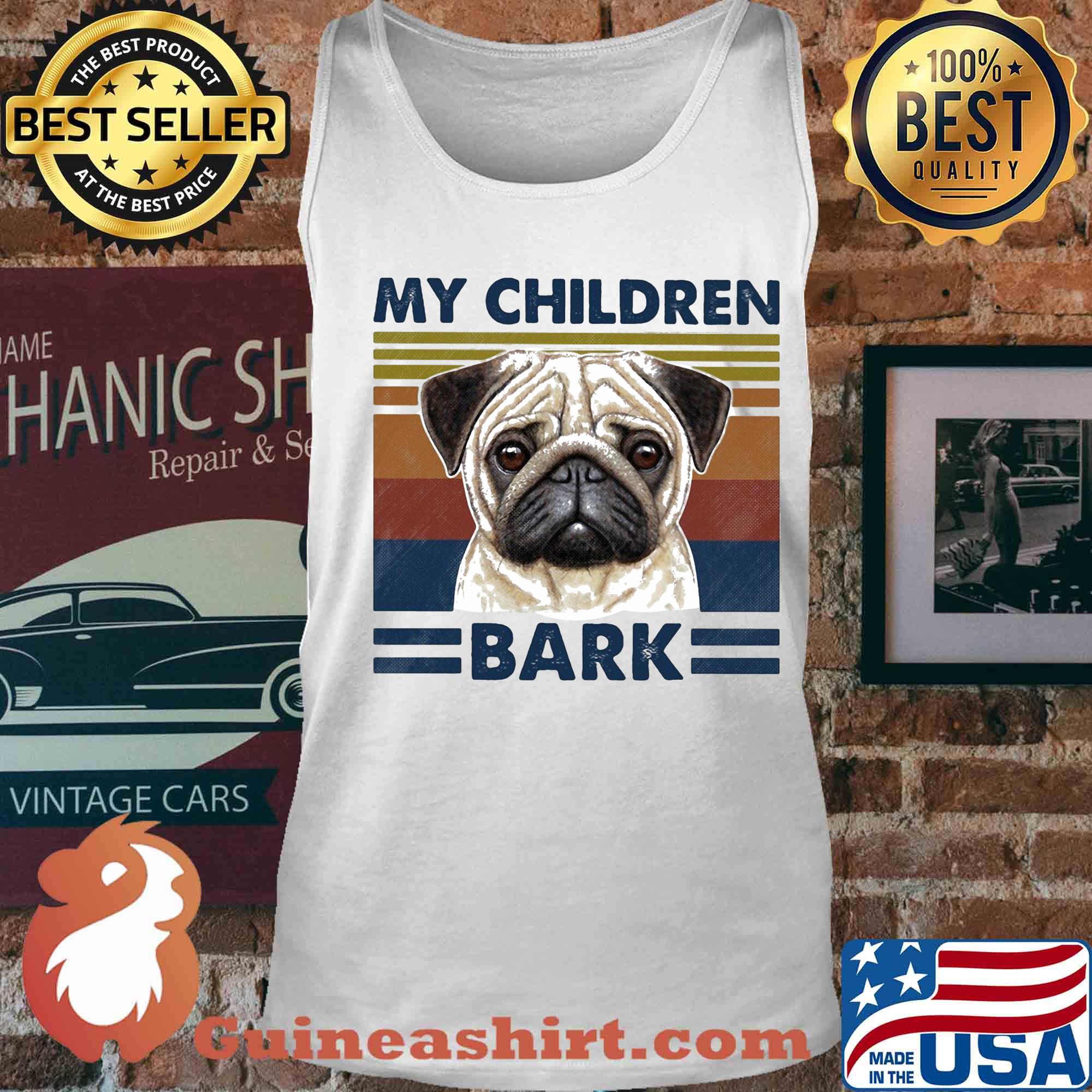 My children bark pug vintage s Tank top