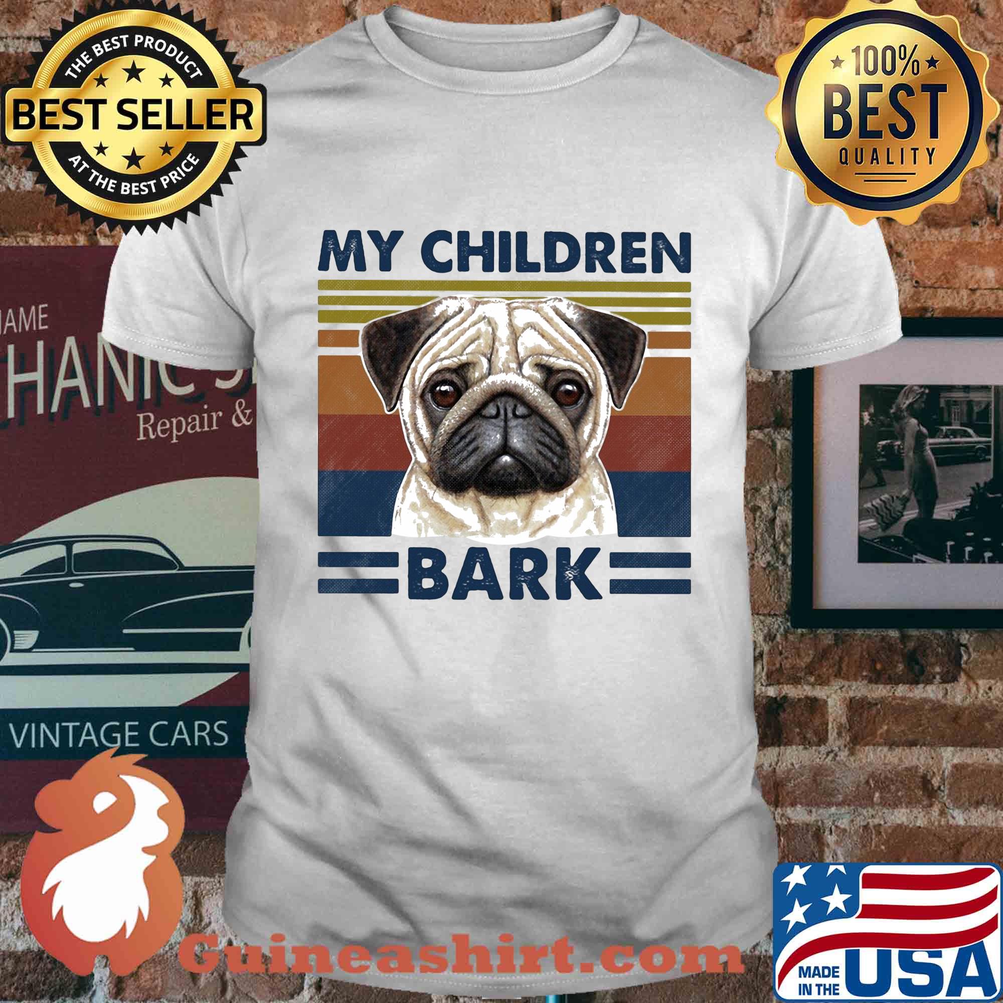 My children bark pug vintage shirt
