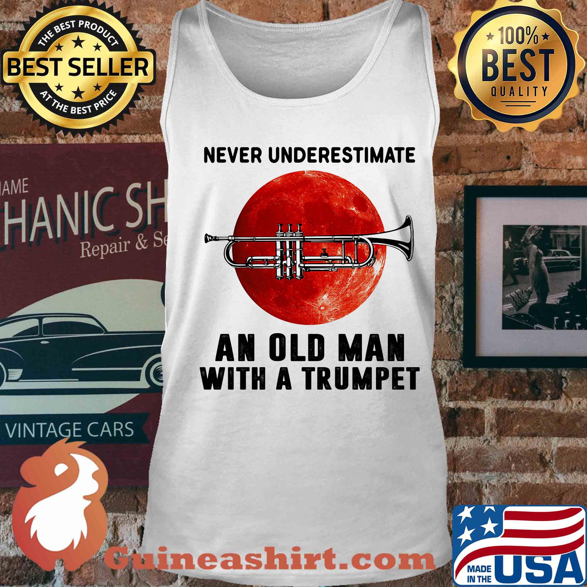 Never underestimate an old man with a trumpet s Tank top