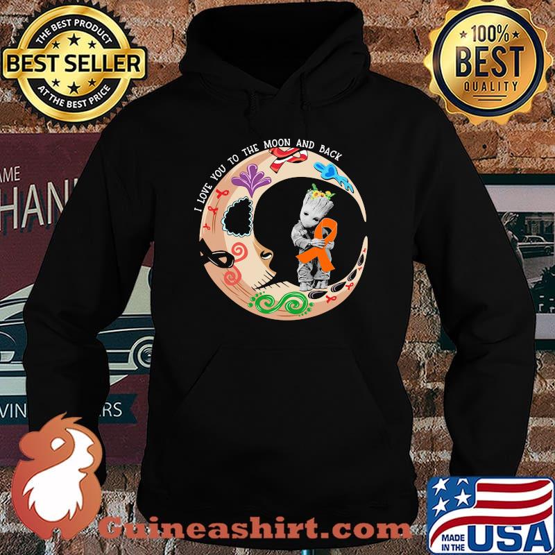 Nightmare i love to the moon and back baby groot hug cancer awareness orange s Hoodie