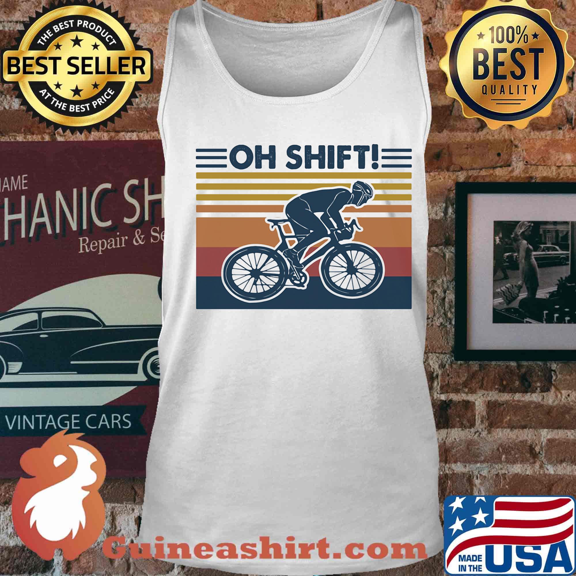 Oh Shift Bicyclist Vintage Retro Shirt Tank top