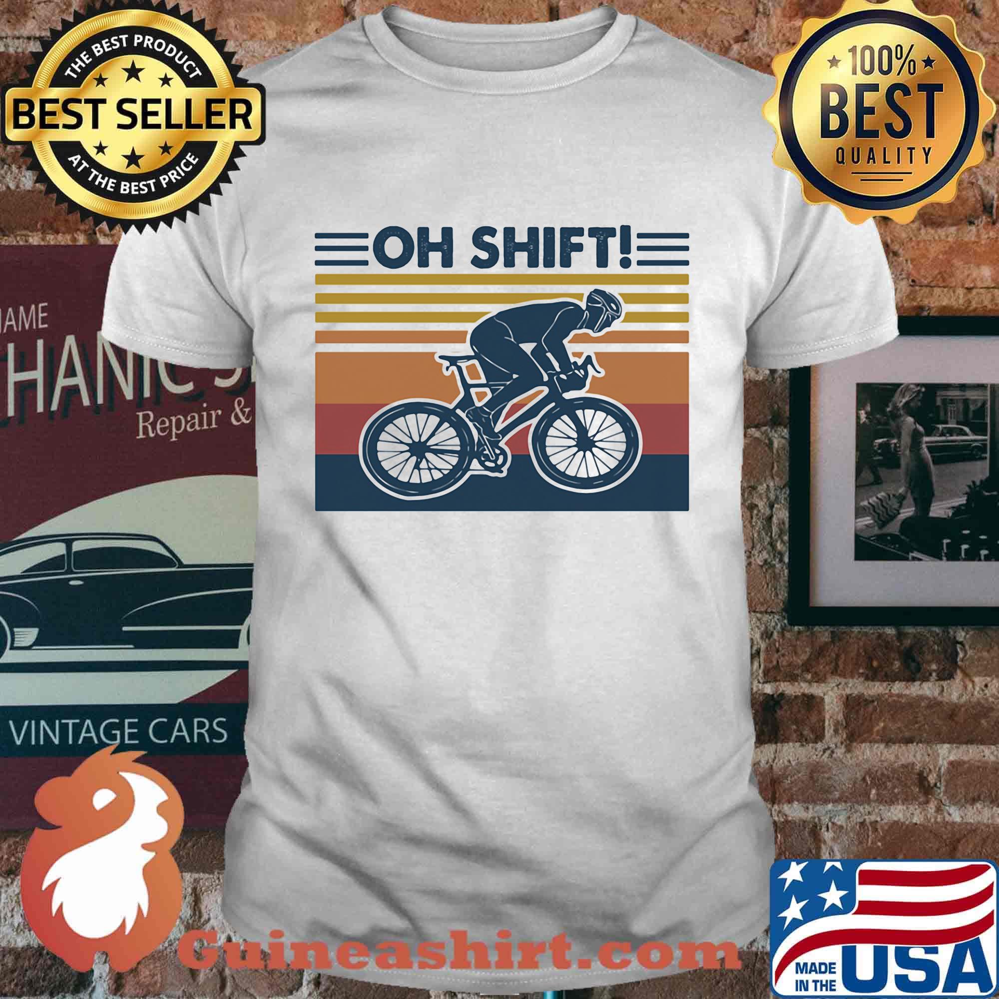 Oh Shift Bicyclist Vintage Retro Shirt