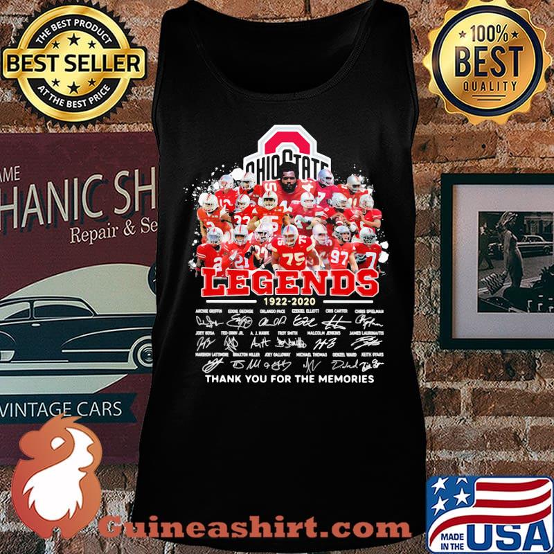 Ohio state buckeyes legends 1922 2020 thank you for the memories signatures s Tank top