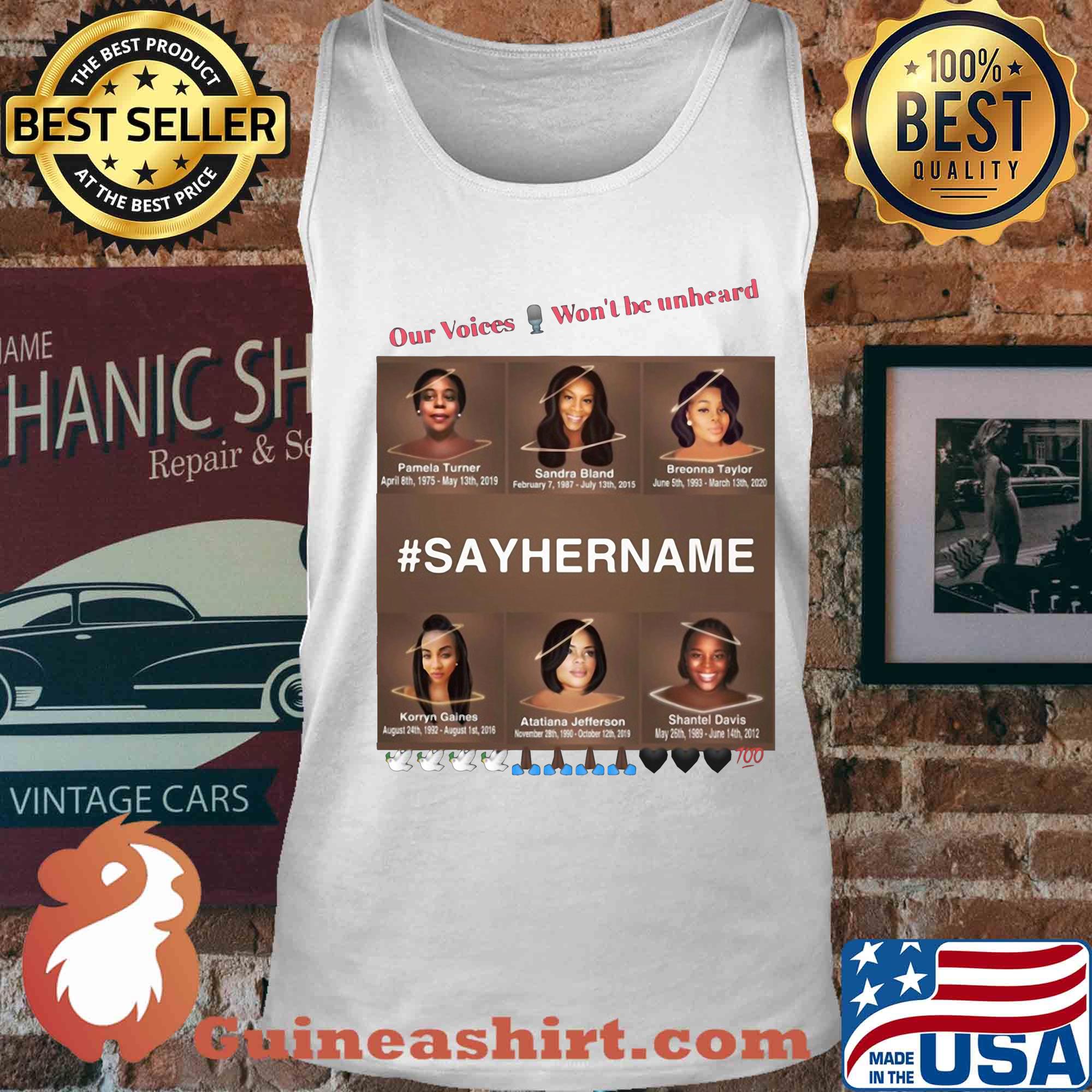 Our voices won't be unheard say her name s Tank top