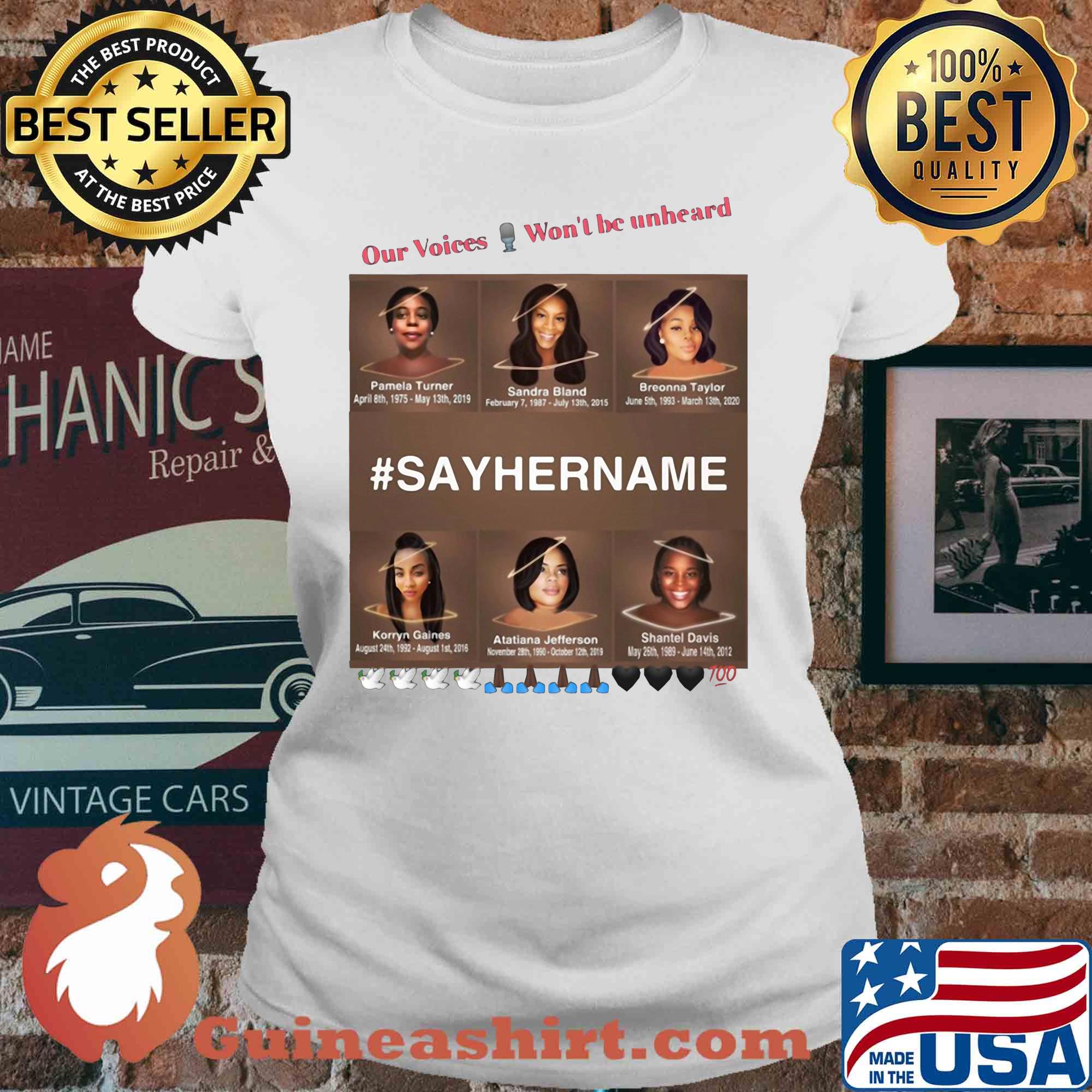 Our voices won't be unheard say her name s V-neck