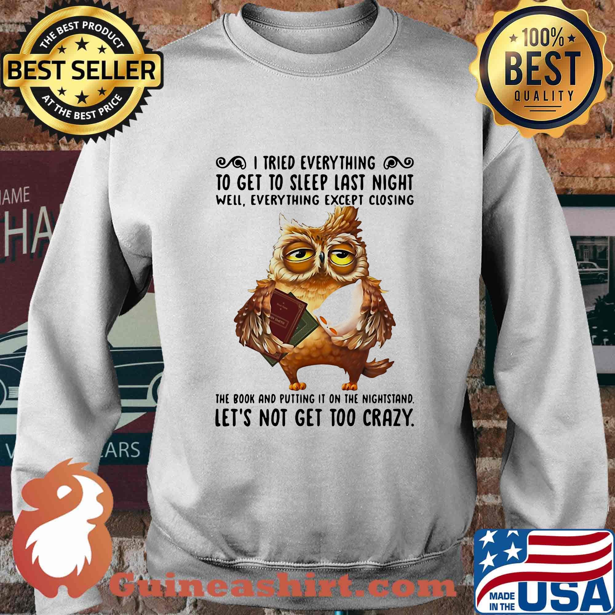 Owl i tried everything to get to sleep last night well everything except closing the book and putting it on the nightstand s Sweater
