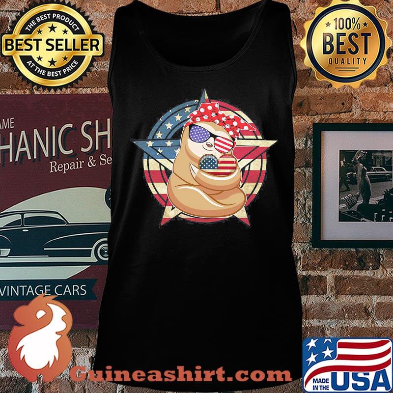 Patriotic Sloth American Flag Heart 4th of July T-s Tank top