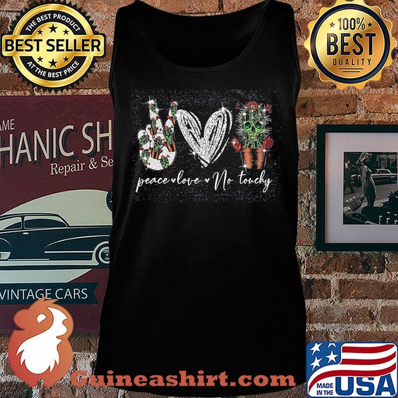 Peace Love No Touchy Awrsome Skull Cactus Hippie s Tank top