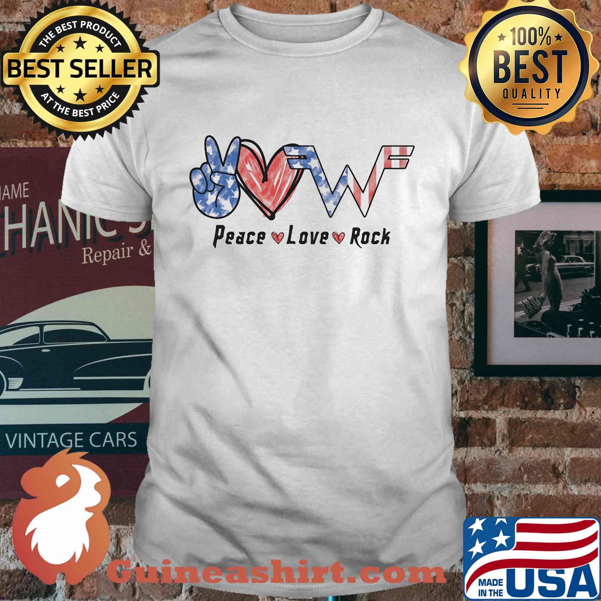 Peace love rock american flag independence day shirt